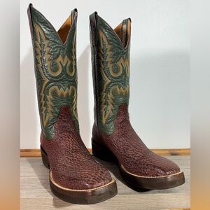 Rod Patrick Men’s Exotic Cowboy Boots Size 12 AA (Narrow) Shark Square Toe USA